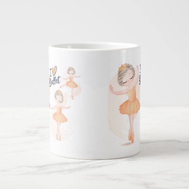 Caneca De Café Grande Mug com bailarina doce (Frente)