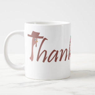Caneca De Café Grande Mug com peru de Ação de Graças