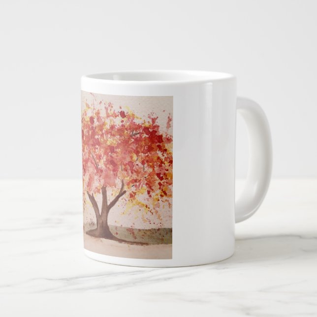 Caneca De Café Grande Mug da árvore de outono (Frente Esquerda)