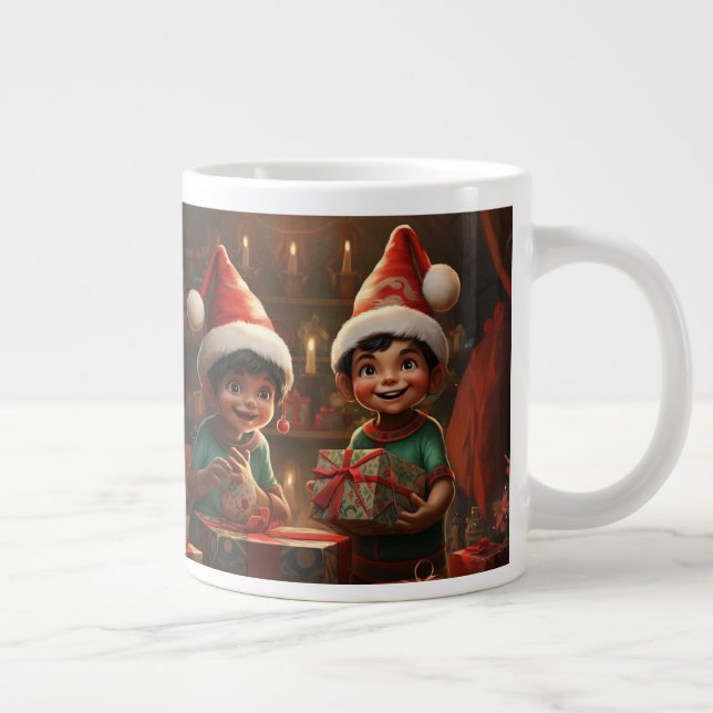 Caneca De Café Grande Mug da Especialidade do Elf de Natal Americano Mex (Direita)