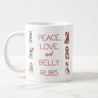 Caneca De Café Grande Mug de 20oz Peace, Love & Belly Rubs