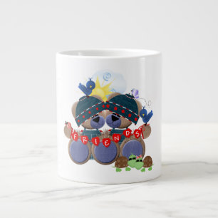 Caneca De Café Grande Mug de Animais Amigos