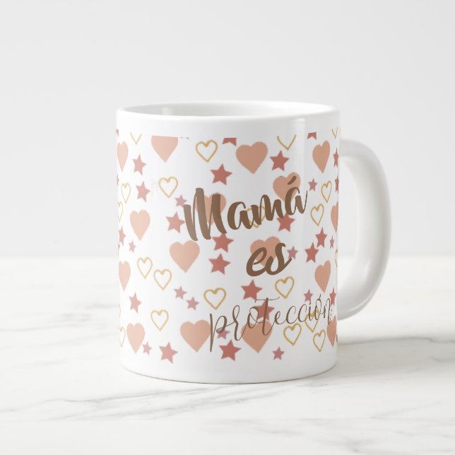 Caneca De Café Grande Mug de café do dia da mãe (Frente Esquerda)