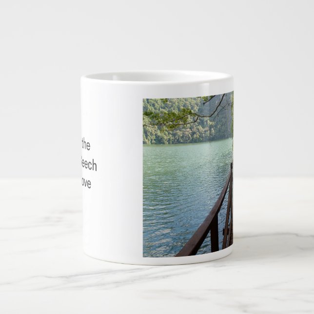 Caneca De Café Grande  Mug De Café: Eu atravessei a ponte de Beech (Frente)