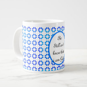 Caneca De Café Grande Mug de citação Inspiracional Azul e Branco