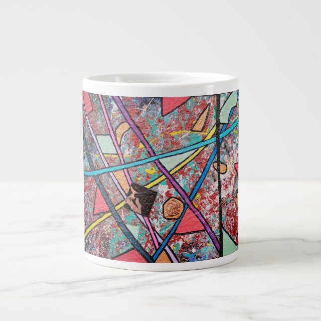 Caneca De Café Grande Mug de design abstrato (Frente)
