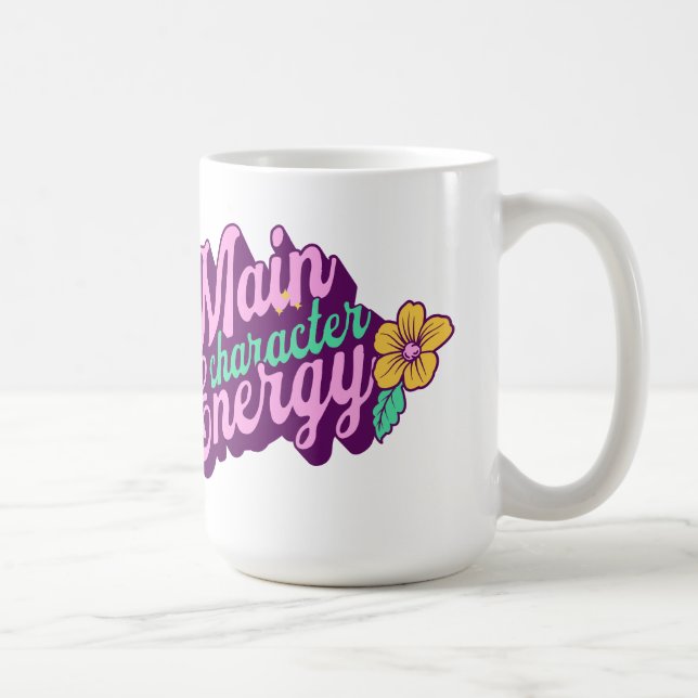 Caneca De Café Grande Mug de Energia com Caráter Principal (Direita)