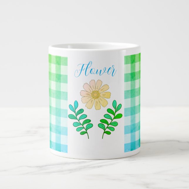 Caneca De Café Grande Mug de especialidade de flores (Frente)