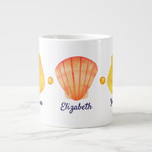 Mug de Especialidade de Seashell de Aquarela