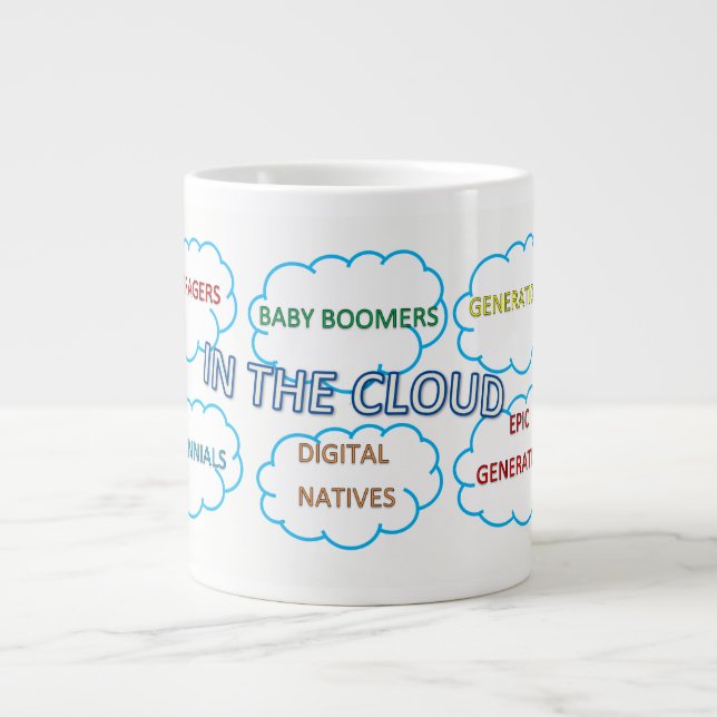 Caneca De Café Grande Mug de gerações de nuvens grandes (Frente)
