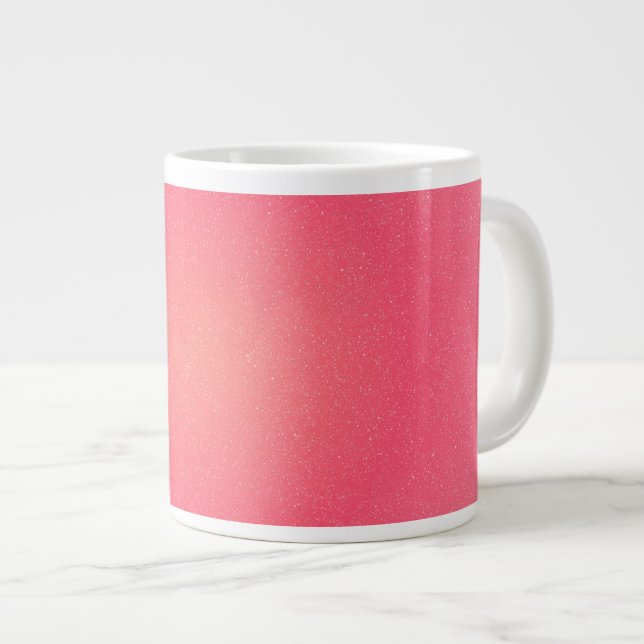 Caneca De Café Grande Mug de Gradiente Rosa Personalizado - Elegante e M (Frente Esquerda)