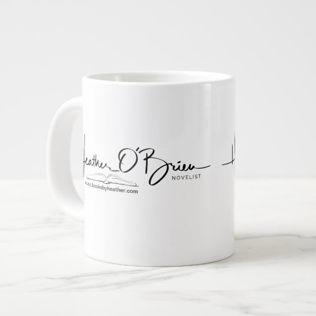 Caneca De Café Grande Mug de logotipo do autor (Frente Esquerda)