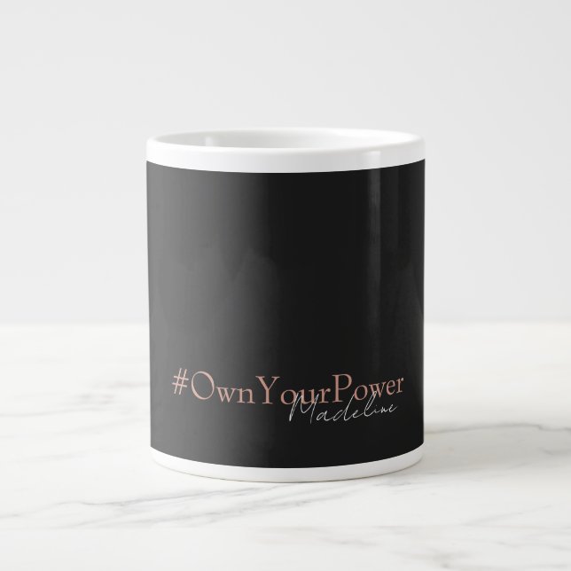 Caneca De Café Grande Mug de Nome Personalizado - Oferta de Empoderament (Frente)