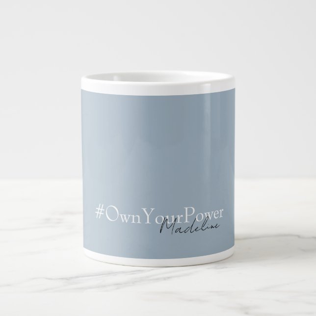 Caneca De Café Grande Mug de Nome Personalizado - Oferta de Empoderament (Frente)