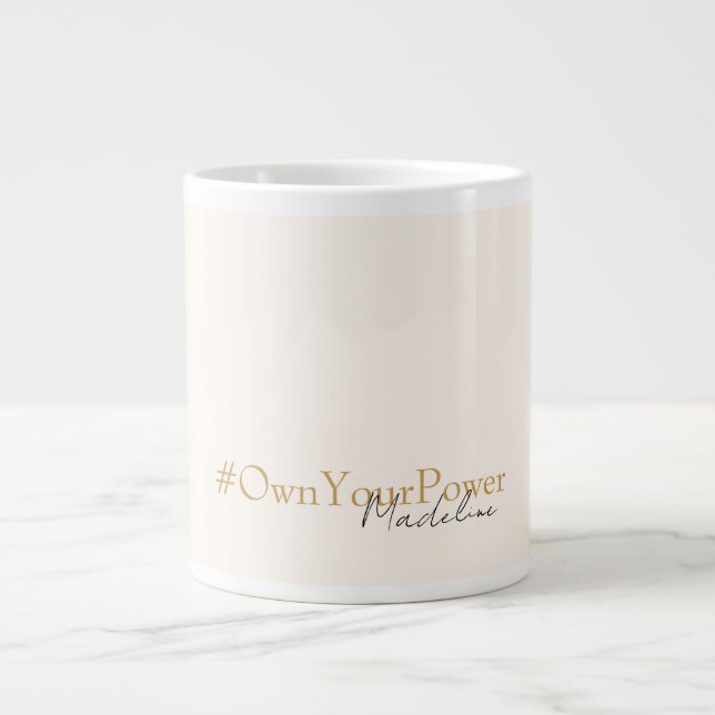 Caneca De Café Grande Mug de Nome Personalizado - Oferta de Empoderament (Frente)