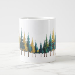 Caneca De Café Grande Mug de tamanho excessivo com vegetação escandinava