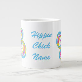 Caneca De Café Grande Mug de tamanho grande com "Pintinho Hippie"
