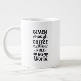 Caneca De Café Grande Mug de tamanho grande com "Rule The World"