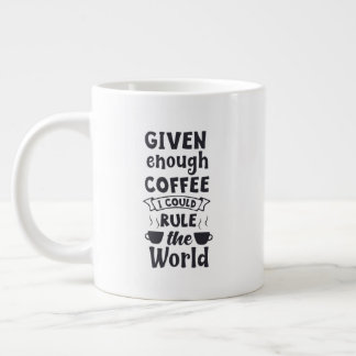 Caneca De Café Grande Mug de tamanho grande com "Rule The World"