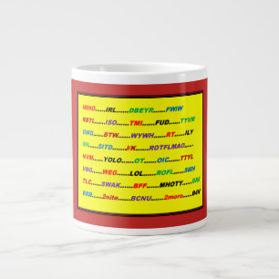 CANECA DE CAFÉ GRANDE MUG DE TEXTO