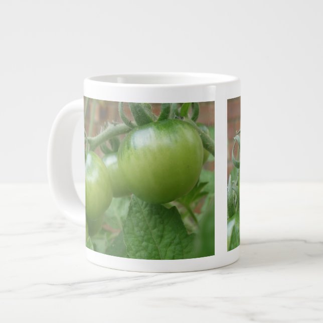 Caneca De Café Grande Mug de tomate verde (Frente Esquerda)