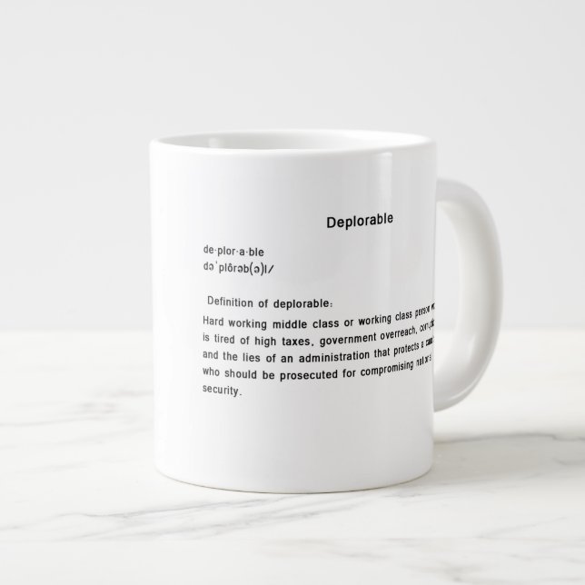 Caneca De Café Grande Mug Deplorável (Frente Esquerda)
