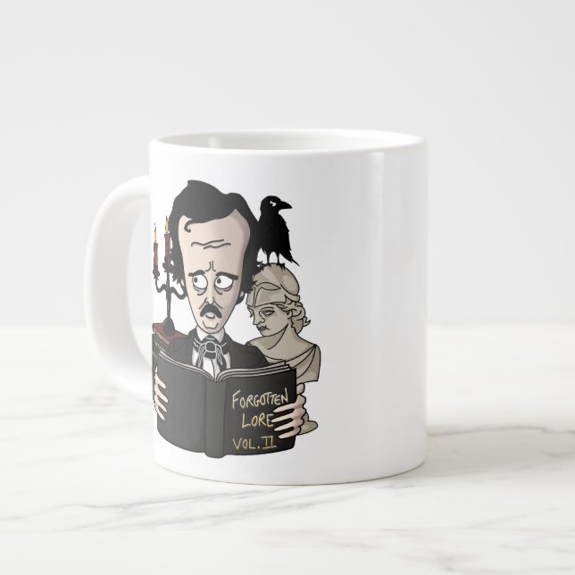 Caneca De Café Grande Mug 'Edgar Allan Poe' (Frente Esquerda)