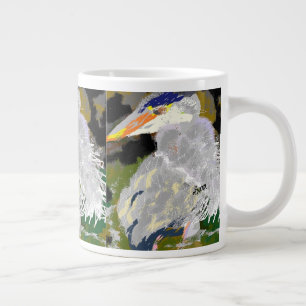 Caneca De Café Grande Mug Especial: Herão Azul Excelente