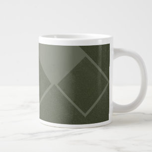 Caneca De Café Grande Mug Geométrico Verde Moderno