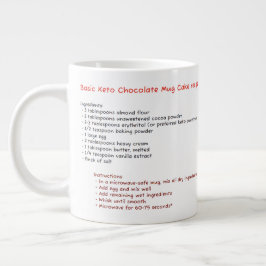 Caneca De Café Grande Mug Grande Micro-Ondas (Receita de Bolo de Chocola