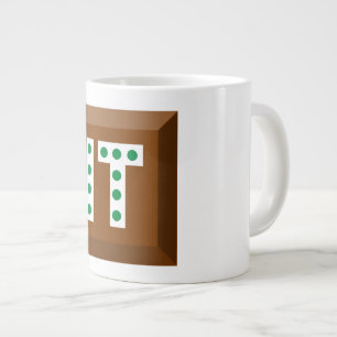 CANECA DE CAFÉ GRANDE MUG JUMBO BRANCO CHOCOLATE BOMBONS
