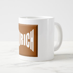 CANECA DE CAFÉ GRANDE MUG JUMBO BRANCO CHOCOLATE ZURIQUE