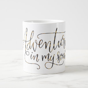 Caneca De Café Grande Mug motivacional "Aventura na Minha Alma"
