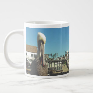 Caneca De Café Grande Mug - Pelicanos no Cais da Califórnia