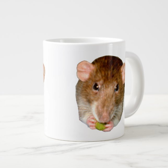 Caneca De Café Grande Mug Rato Fome (Frente Esquerda)