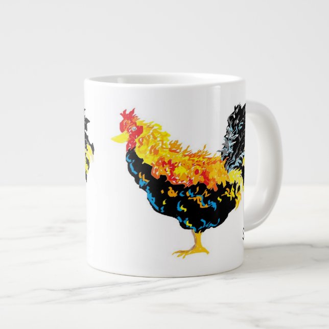 Caneca De Café Grande Mug Rooster (Frente Esquerda)