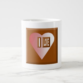 Caneca De Café Grande Mug Specialty Jumbo blanche I LOVE CHOCOLAT