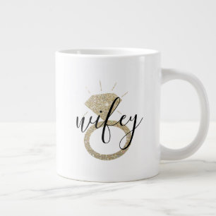 Caneca De Café Grande Mug - wifey do Ring Fab