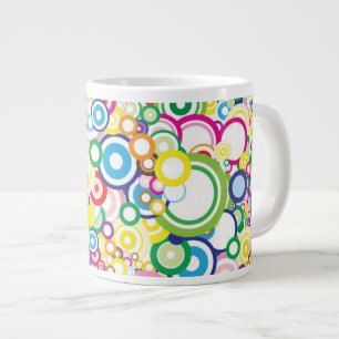 Caneca De Café Grande Muitos círculos vívidos