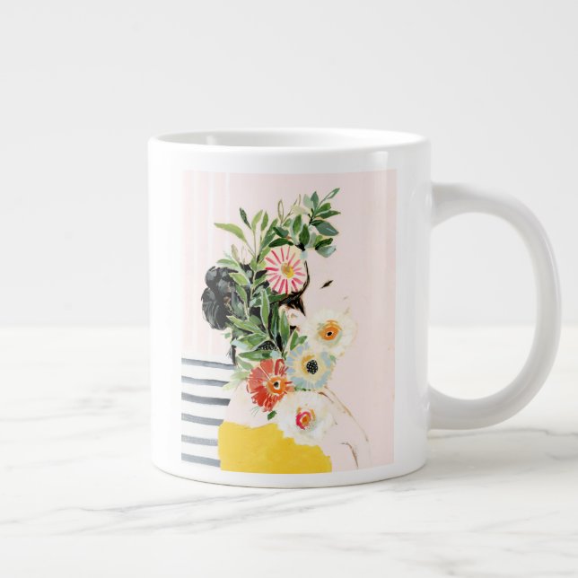 Caneca De Café Grande Mulher com Flores (Direita)