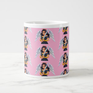 Caneca De Café Grande Mulher fofa Anjo com asas abertas e espada