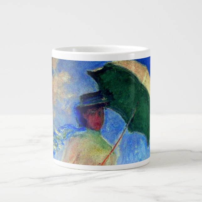 Caneca De Café Grande Mulher Monet com Parasol à Direita (Frente)