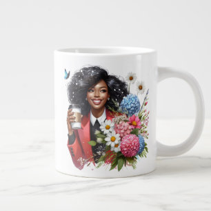 Caneca De Café Grande Mulher negra melanina irmã mulheres afro-americana