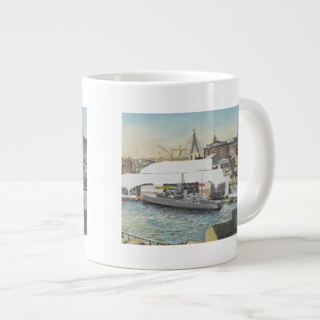 Caneca De Café Grande Museu Marítimo de Sydney, do Hotel Balcony.1998 (Frente Esquerda)
