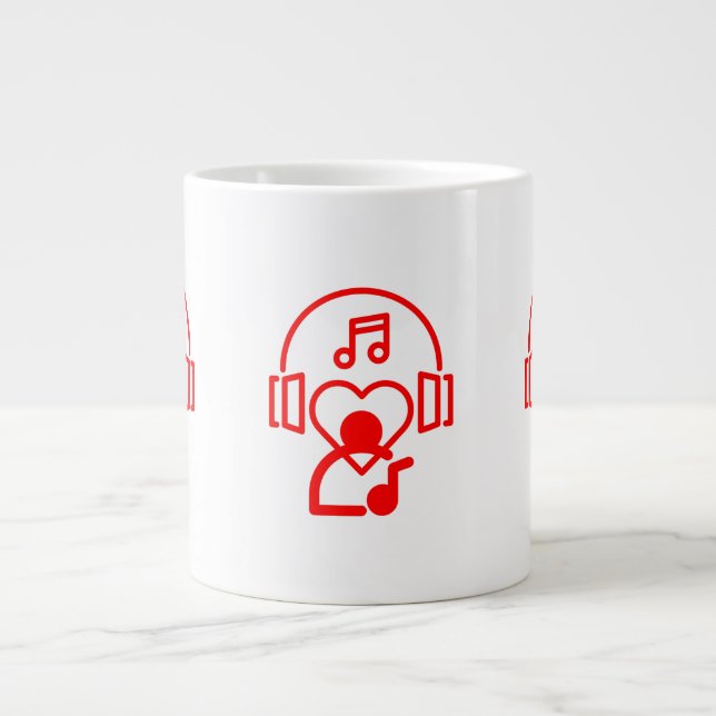 Caneca De Café Grande Música cardíaca (Frente)