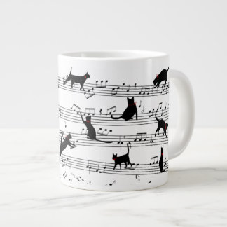 Caneca De Café Grande Música de Cat Playing Note, Música de Cat, Present