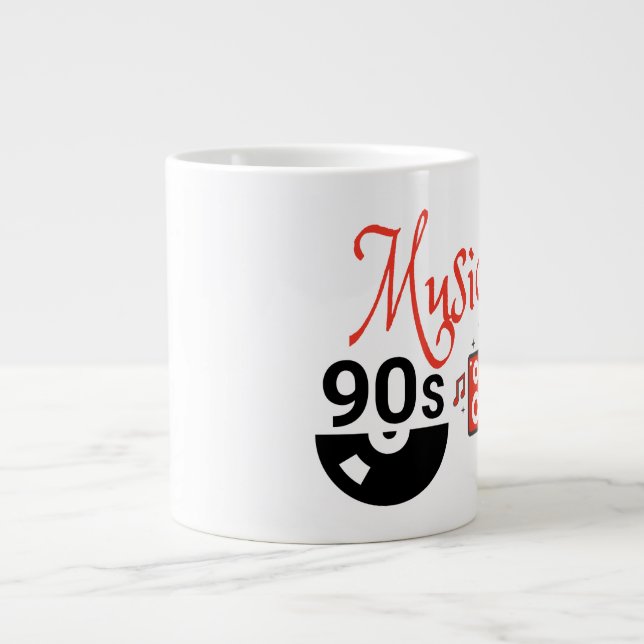 Caneca De Café Grande Música dos anos 90 - Jumbo Mug (Frente)