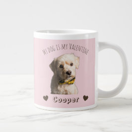 Caneca De Café Grande My Dog Is My Valentine – Personalized Pet