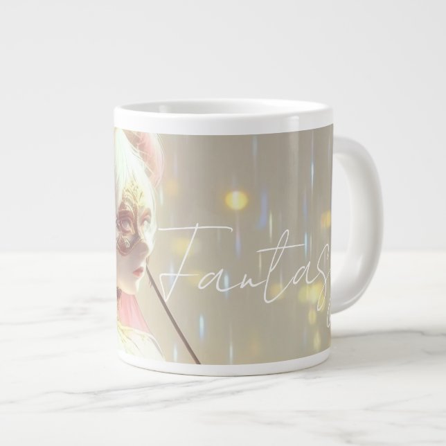 Caneca De Café Grande Mysterious Fantasy Girl - Ocean Art Aesthetic (Frente Esquerda)