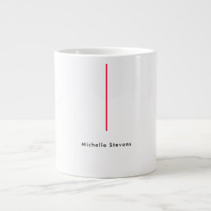 Caneca De Café Grande Na moda Simples, preto e branco Minimalista